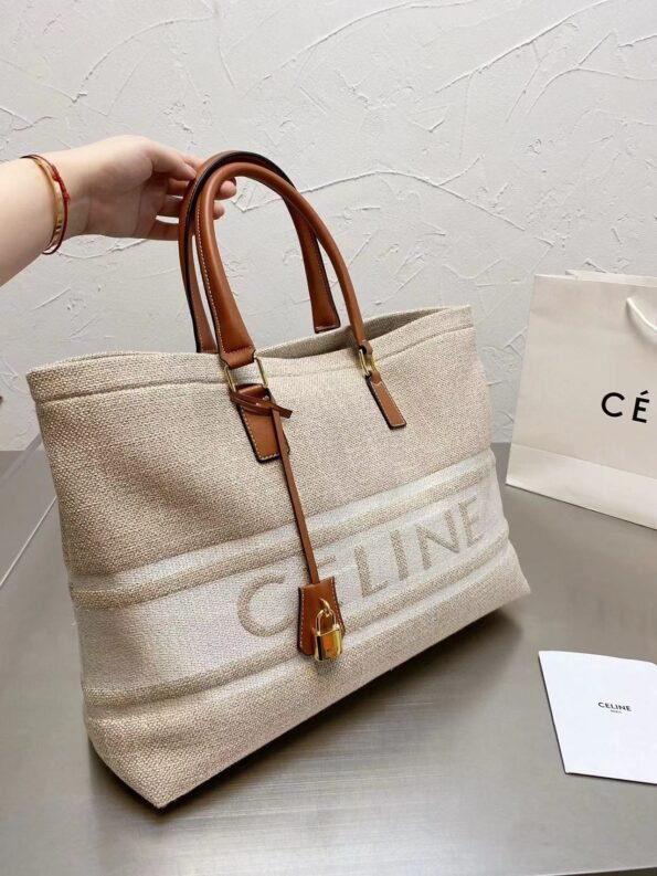 CELINE retro style hand-held wool woven colour matching underarm bag one-shoulder cross-body leather women's bag-without packaging box - Image 3