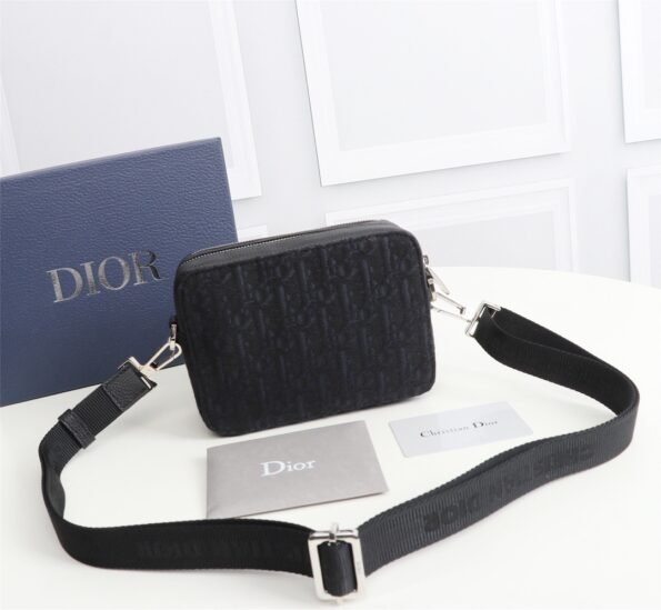 DIOR's new men's and women's chain cross-body saddle tote one-shoulder small square bag-comes with gift box - Image 5