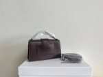 Jacquemus gold metal logo and hardware accessories removable long shoulder strap calfskin one-shoulder cross-body handbag women's style-comes with gift box - Image 3
