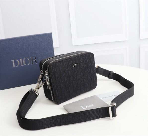 DIOR's new men's and women's chain cross-body saddle tote one-shoulder small square bag-comes with gift box - Image 3