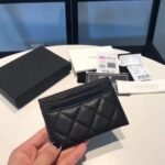 Real pickup bag ins women's fragrant wind diamond grid card slot caviar ultra-thin business card change certificate simple-comes with gift box - Image 7