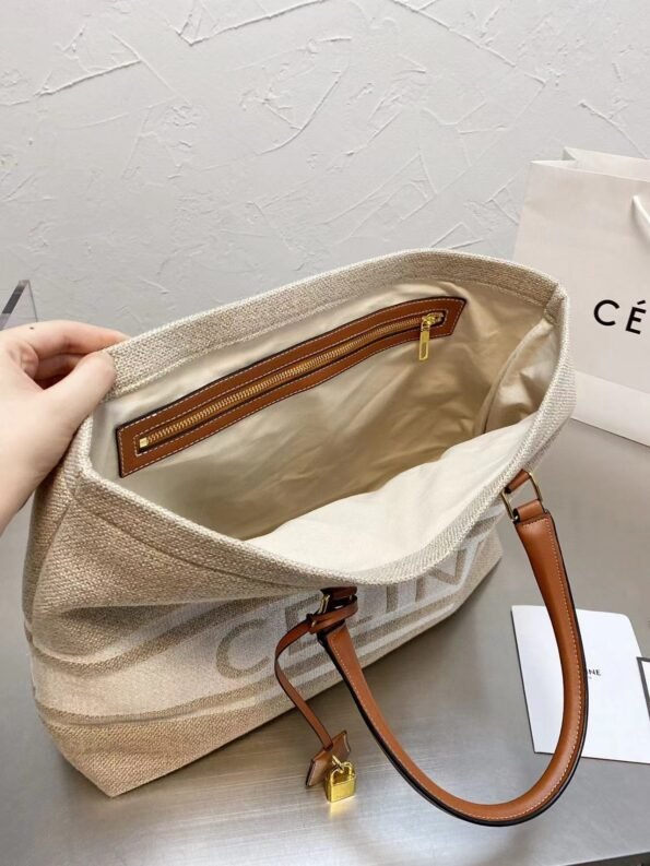 CELINE retro style hand-held wool woven colour matching underarm bag one-shoulder cross-body leather women's bag-without packaging box - Image 5