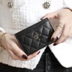 Real pickup bag ins women's fragrant wind diamond grid card slot caviar ultra-thin business card change certificate simple-comes with gift box - Image 3