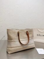 CELINE retro style hand-held wool woven colour matching underarm bag one-shoulder cross-body leather women's bag-without packaging box - Image 4