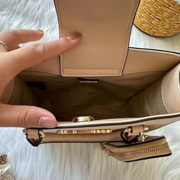 GUESS fashion versatile casual adjustable removable shoulder strap magnetic buckle opening and closing artificial leather one-shoulder cross-body handbag-comes with gift box - Image 16