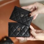 Real pickup bag ins women's fragrant wind diamond grid card slot caviar ultra-thin business card change certificate simple-comes with gift box - Image 2