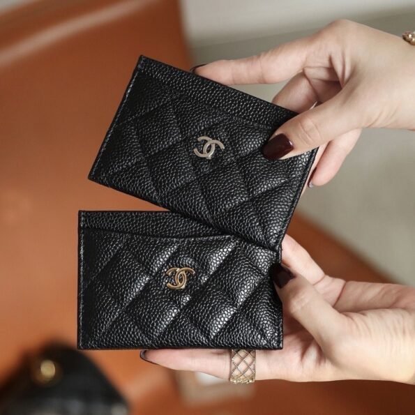 Real pickup bag ins women's fragrant wind diamond grid card slot caviar ultra-thin business card change certificate simple-comes with gift box - Image 2