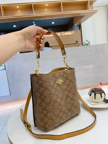 Upgraded model with box Light luxury bucket bag, printed women's bag, high-end feel bag, spring and summer new style, fashionable retro handbag, crossbody bag-comes with gift box