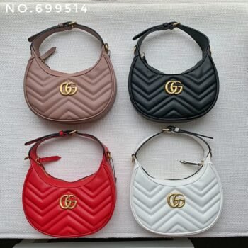 New leather half moon armpit bag, high-end single shoulder hand-held crossbody chain crescent bag-comes with gift box