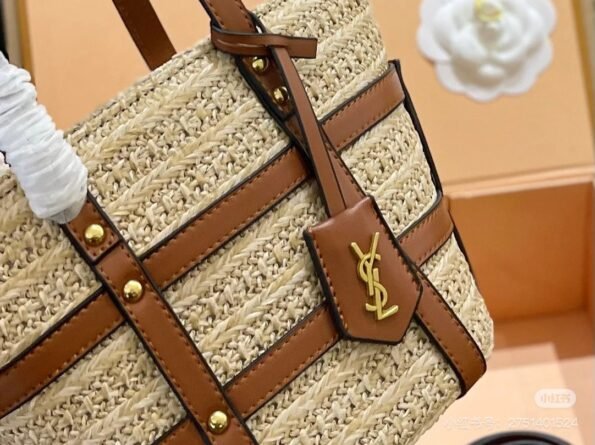 Japanese and Korean minimalist handmade vegetable baskets, woven bags, woven bags, women's summer versatile hand-held large capacity beach bags-comes with gift box - Image 8