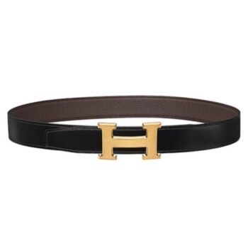 H-letter belt, men's genuine leather, h-buckle, business genuine, high-end, middle-aged and young double-sided pants belt, versatile-comes with gift box