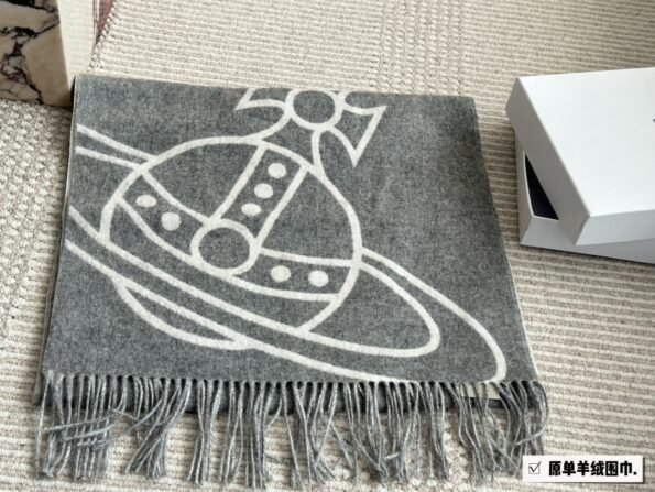 Saturn Empress Dowager fringe wool scarf cashmere shawl double-sided embroidery women's winter warm scarf-comes with gift box - Image 2