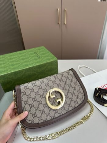 Gucci retro round interlocking double G crossbody bag (folding box)