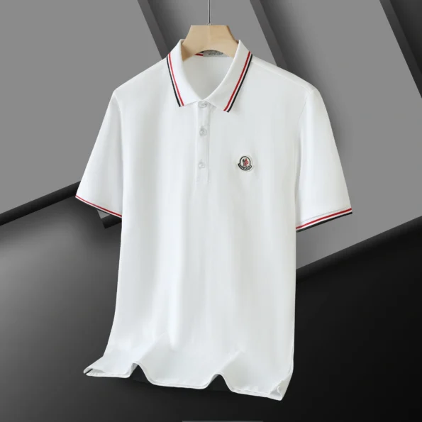 Moncler men's cotton beaded casual polo shirt short sleeve - Image 5