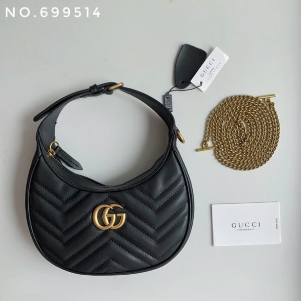 New leather half moon armpit bag, high-end single shoulder hand-held crossbody chain crescent bag-comes with gift box - Image 36