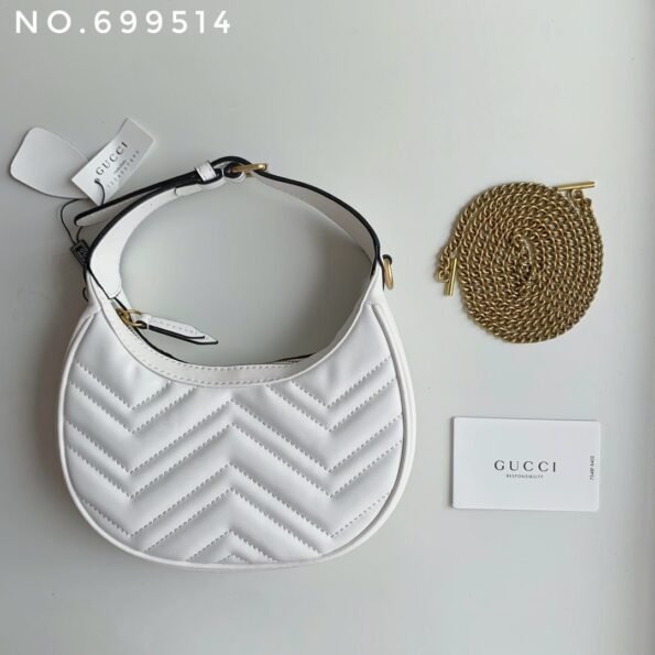 New leather half moon armpit bag, high-end single shoulder hand-held crossbody chain crescent bag-comes with gift box - Image 40