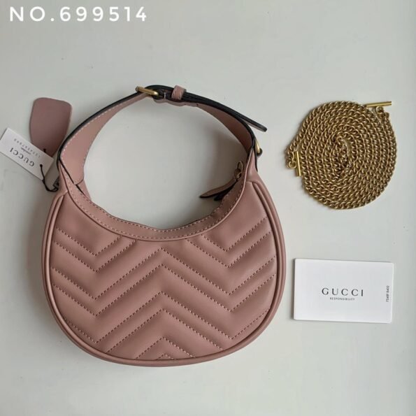 New leather half moon armpit bag, high-end single shoulder hand-held crossbody chain crescent bag-comes with gift box - Image 7