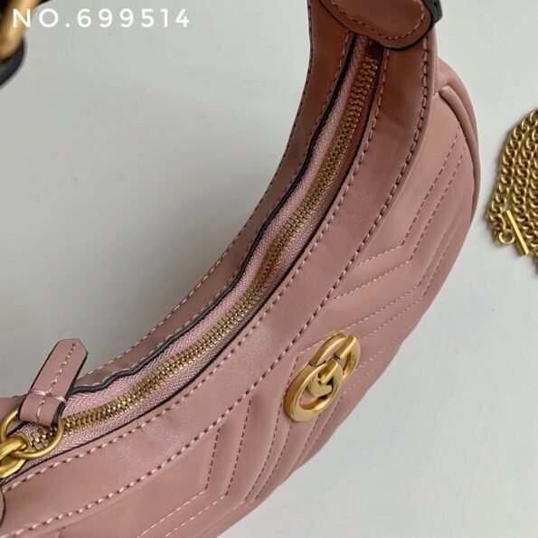 New leather half moon armpit bag, high-end single shoulder hand-held crossbody chain crescent bag-comes with gift box - Image 15