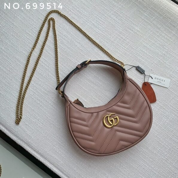 New leather half moon armpit bag, high-end single shoulder hand-held crossbody chain crescent bag-comes with gift box - Image 12