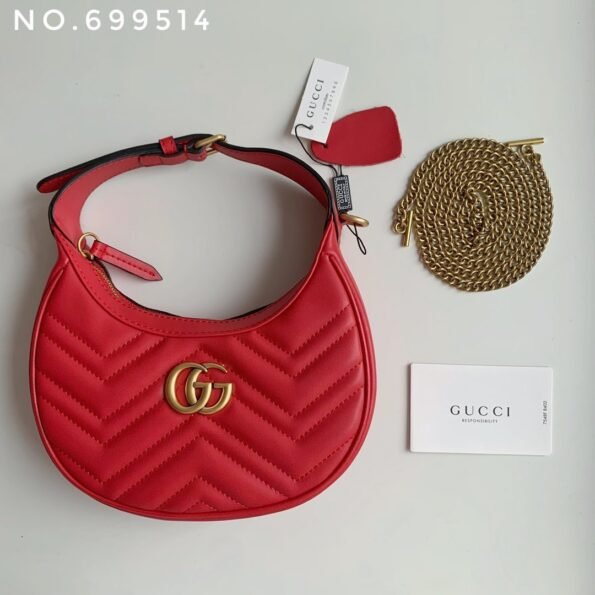 New leather half moon armpit bag, high-end single shoulder hand-held crossbody chain crescent bag-comes with gift box - Image 21