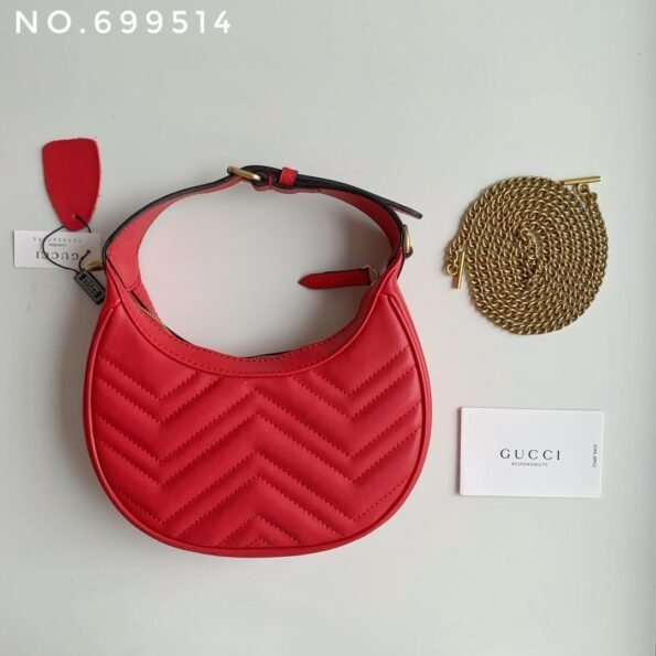New leather half moon armpit bag, high-end single shoulder hand-held crossbody chain crescent bag-comes with gift box - Image 26
