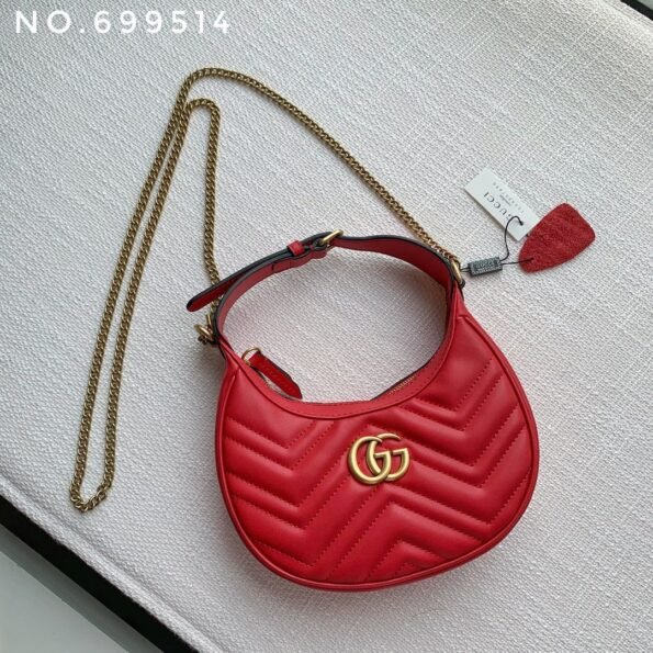 New leather half moon armpit bag, high-end single shoulder hand-held crossbody chain crescent bag-comes with gift box - Image 29