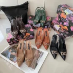 D&G's new Snap Letterhead Pointed Heels Imported soft patent leather