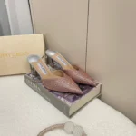 JIMMY CHOO EARLY SPRING POINTED-TOE RHINESTONE HEELED SANDALS - Image 3