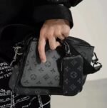 New Men's One Shoulder Casual Bag Versatile Crossbody Black Flower 3-in-1 Black Warrior Postman Bag Large Capacity-comes with gift box - Image 2