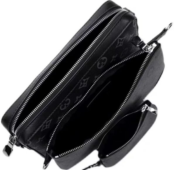 New Men's One Shoulder Casual Bag Versatile Crossbody Black Flower 3-in-1 Black Warrior Postman Bag Large Capacity-comes with gift box - Image 3