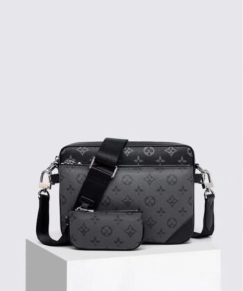 New Men's One Shoulder Casual Bag Versatile Crossbody Black Flower 3-in-1 Black Warrior Postman Bag Large Capacity-comes with gift box
