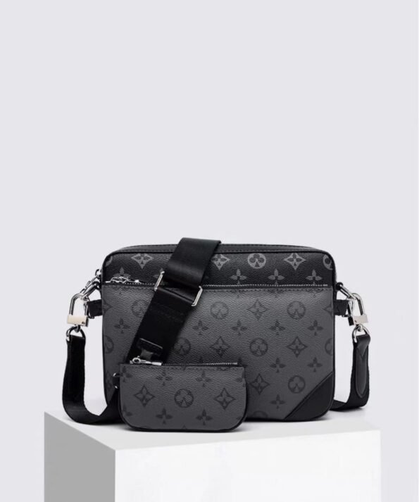 New Men's One Shoulder Casual Bag Versatile Crossbody Black Flower 3-in-1 Black Warrior Postman Bag Large Capacity-comes with gift box - Image 1