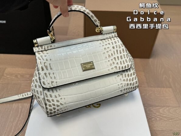 D&G crocodile leather tote shoulder crossbody bag - Image 5