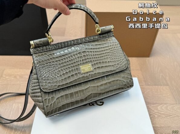 D&G crocodile leather tote shoulder crossbody bag - Image 2