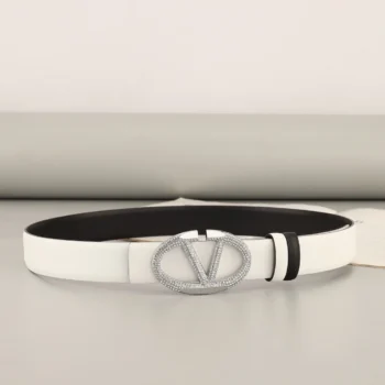 Valentino reversible top cowhide belt, width 3.0cm - white