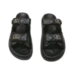 Chanel sandals velcro platform sole two-strap flip-flop chain buckle beach shoes for women - Image 2