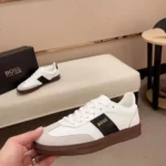 BOSS men's casual fashion flat low-top leather sneakers - Image 2
