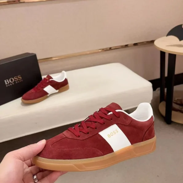 BOSS men's casual fashion flat low-top leather sneakers - Image 6