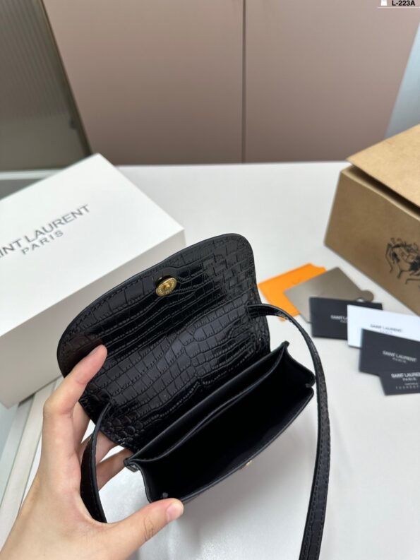 YSL Saint Laurent KAIA Saddle Bag (Crocodile Print)-comes with gift box - Image 5