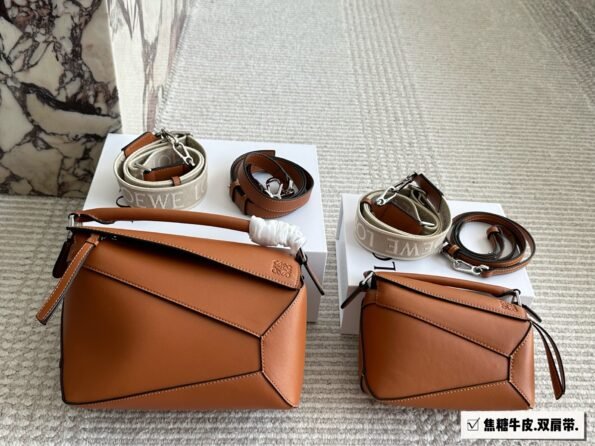 Loewe geometric bag puzzle is really a cowhide quality that cannot be missed-comes with gift box-Double straps1 - Image 1