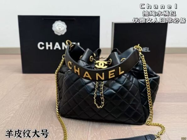 Chanel  Drawstring bucket bag is comfortable and classic-comes with gift box - Image 9