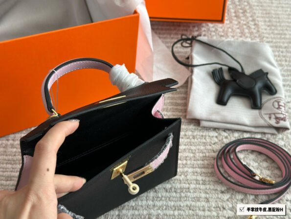 Cowhide palm pattern gift silk scarf Xing pony bamboo pendant Hermès Kelly Kelly Hermes（box） - Image 4