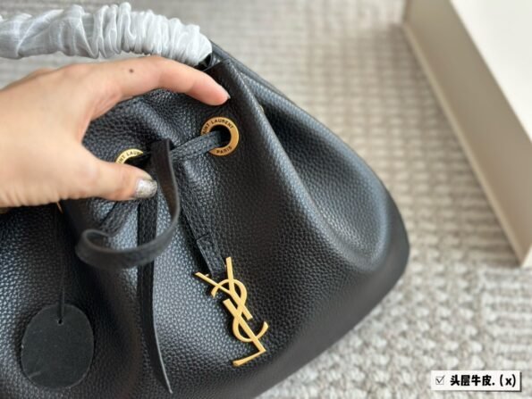 YSL's new small bucket bag(box)Original cowhide - Image 9