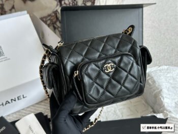 Original sheepskin Chanel camera bag - box