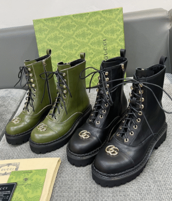 New version of Gucci GUCCI Versatile Lace-up Martin Boots